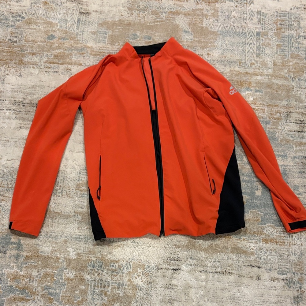 Adidas Men's Orange and Black Performance / Gym Jacket